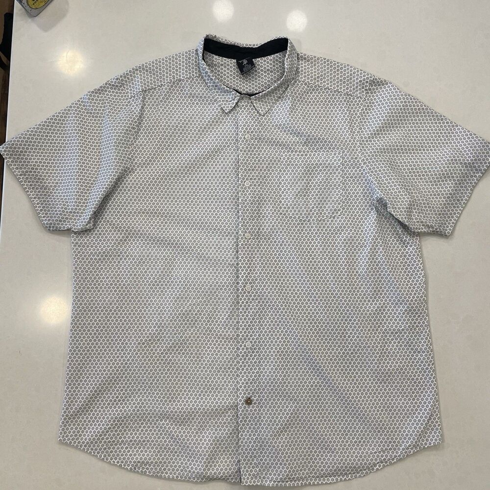 Blue Gear 3XL 100% Cotton Shirt Y2K Geometric Print